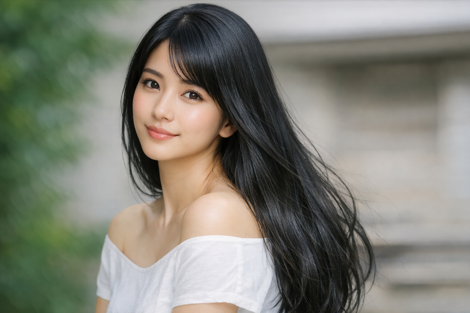 艶やかな黒髪が似合う女性のイメージ