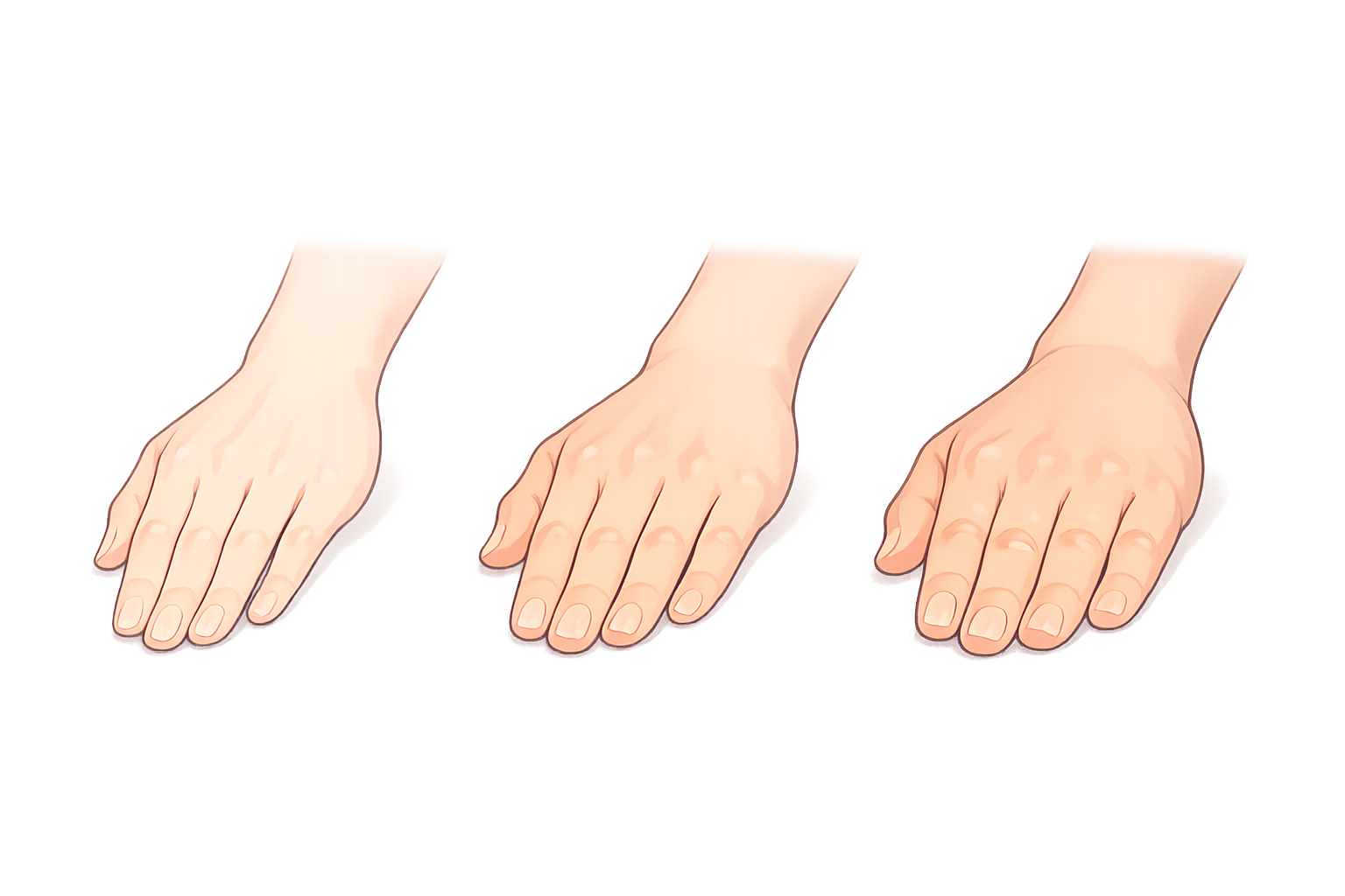 骨格診断の手や手首の比較をイメージさせるイラスト・写真