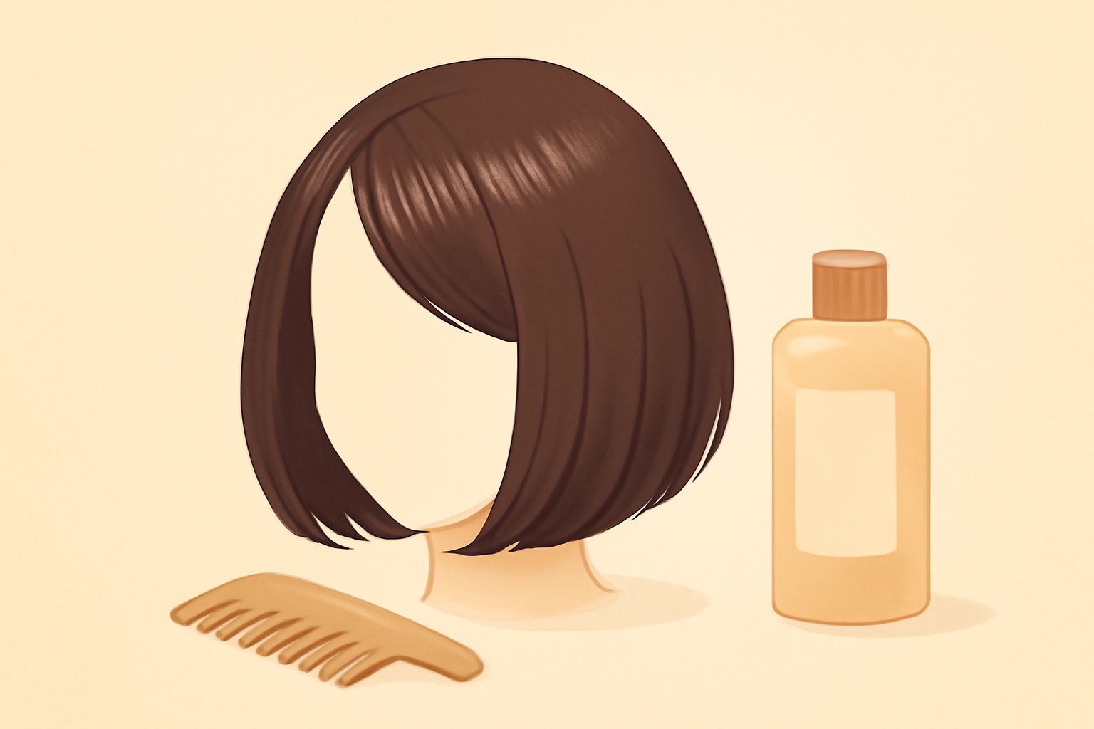 すっきりとまとまったシルエットとツヤ感のあるボブスタイルのヘアスタイルモデル