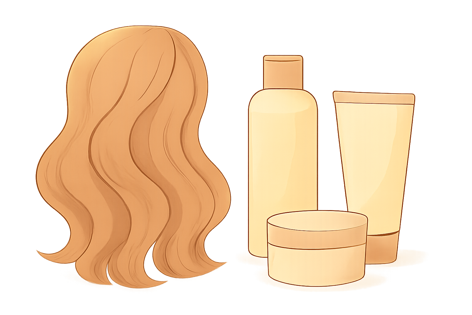 ふんわりとしたウェーブヘアやヘアアレンジを連想させる、柔らかい光と髪の質感を表現した抽象的なイメージ