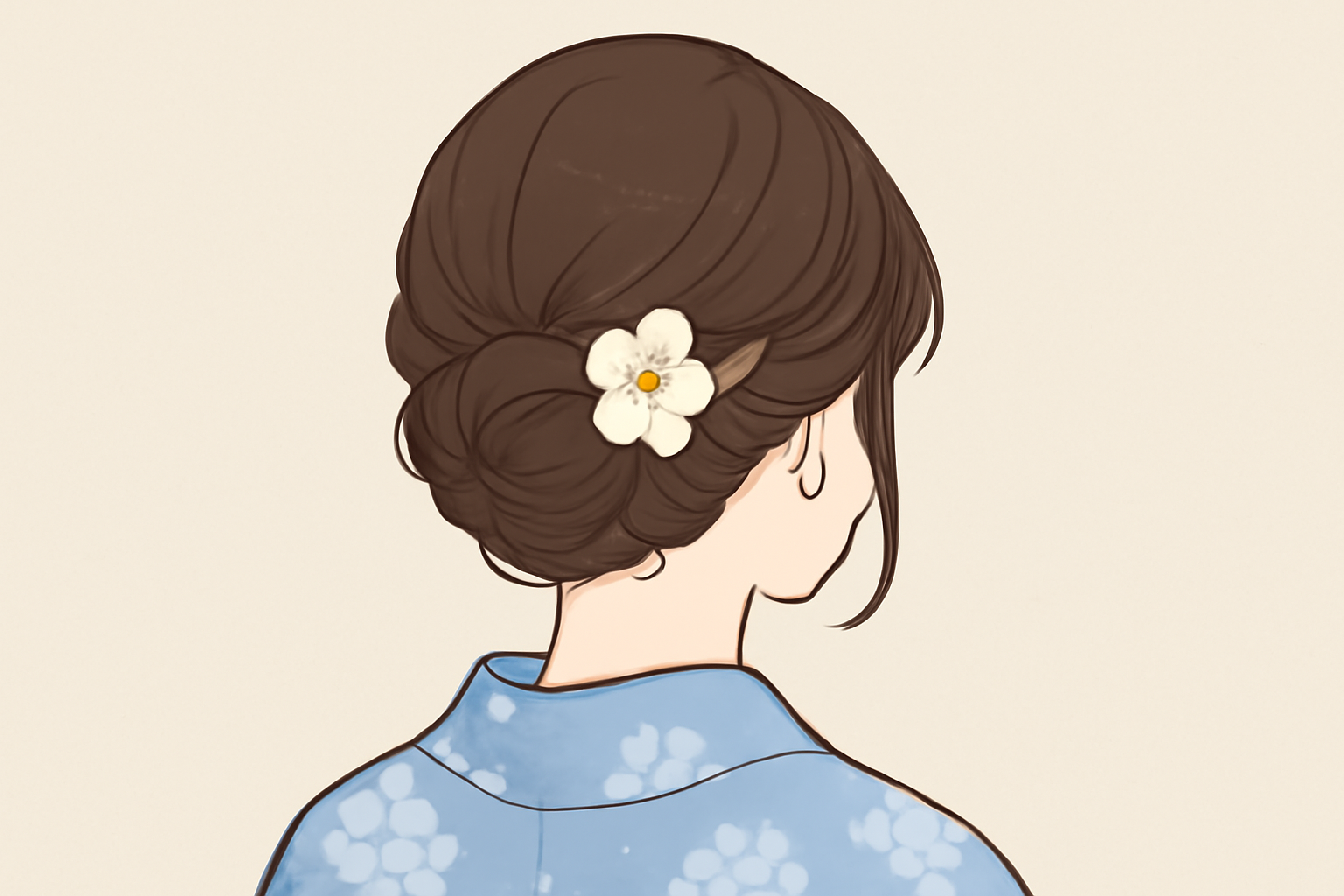 浴衣に合わせて涼しげにまとめられたヘアアレンジのイメージ