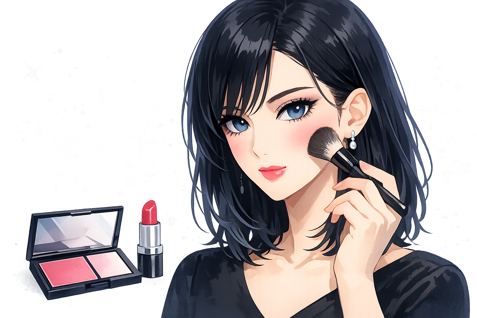 ブルベ冬のシャープで洗練されたメイクのイメージ