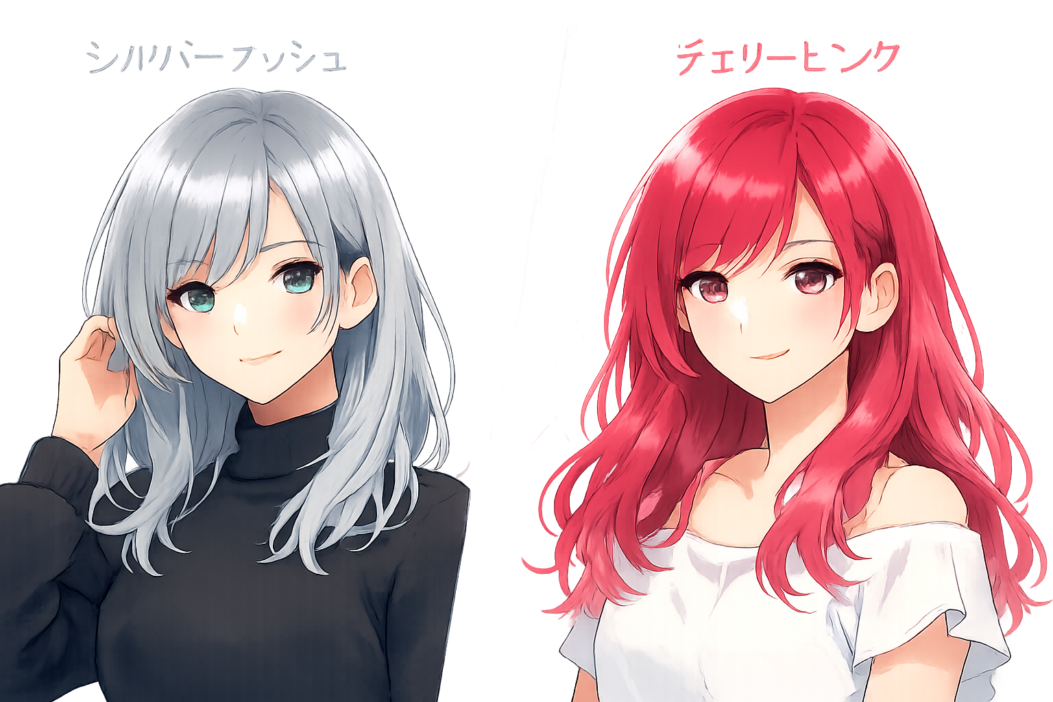 ブルベ冬に似合うクリアなシルバーアッシュやチェリーピンクのヘアカラースタイル